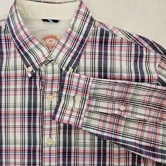 Brooks Brothers Other - Brooks Brothers Button Down Long Sleeve Shirt Men's Size Medium Plaid Pink Blue
